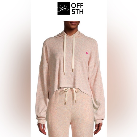 Lea & Viola Cropped Marled Hoodie - Picture 3 of 8